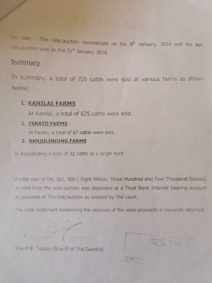 Though the summary on the report second page claims 725 cattle were sold, the calculation of the breakdown provided totals 724. 